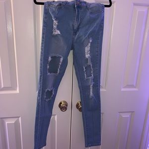 Fashion Nova Jeans - light wash ripped jeans Fashion Nova Jeans - light wash ripped jeans